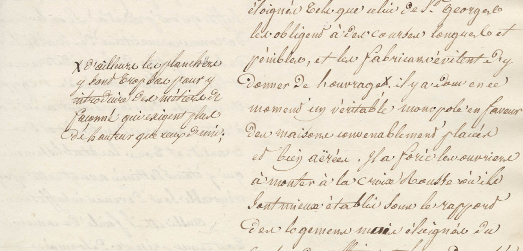 Extrait du rapport du 27 novembre 1833 : le quartier Saint-Georges et la Croix-Rousse (AML, 4II/1)